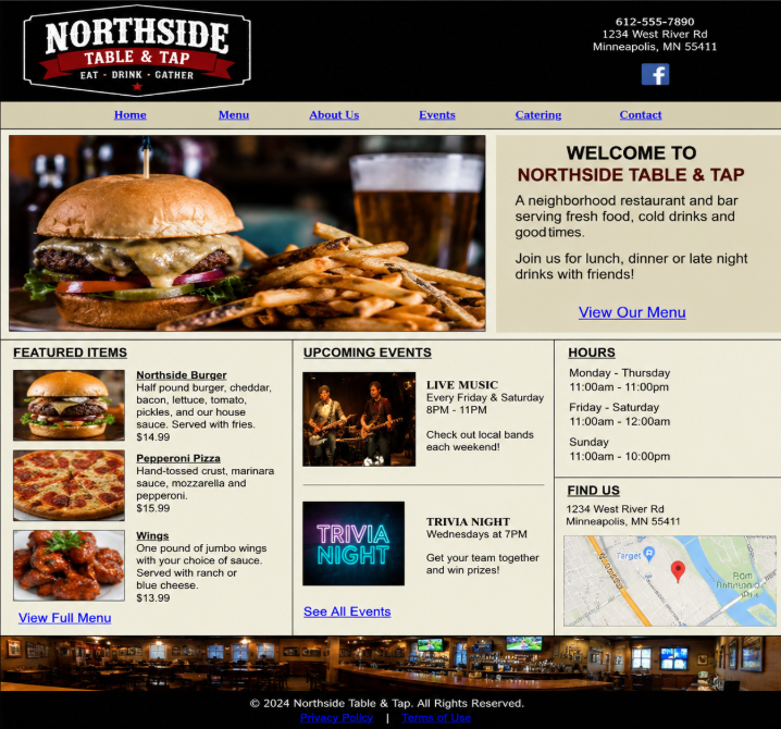 Outdated 2024 Northside Table & Tap Design