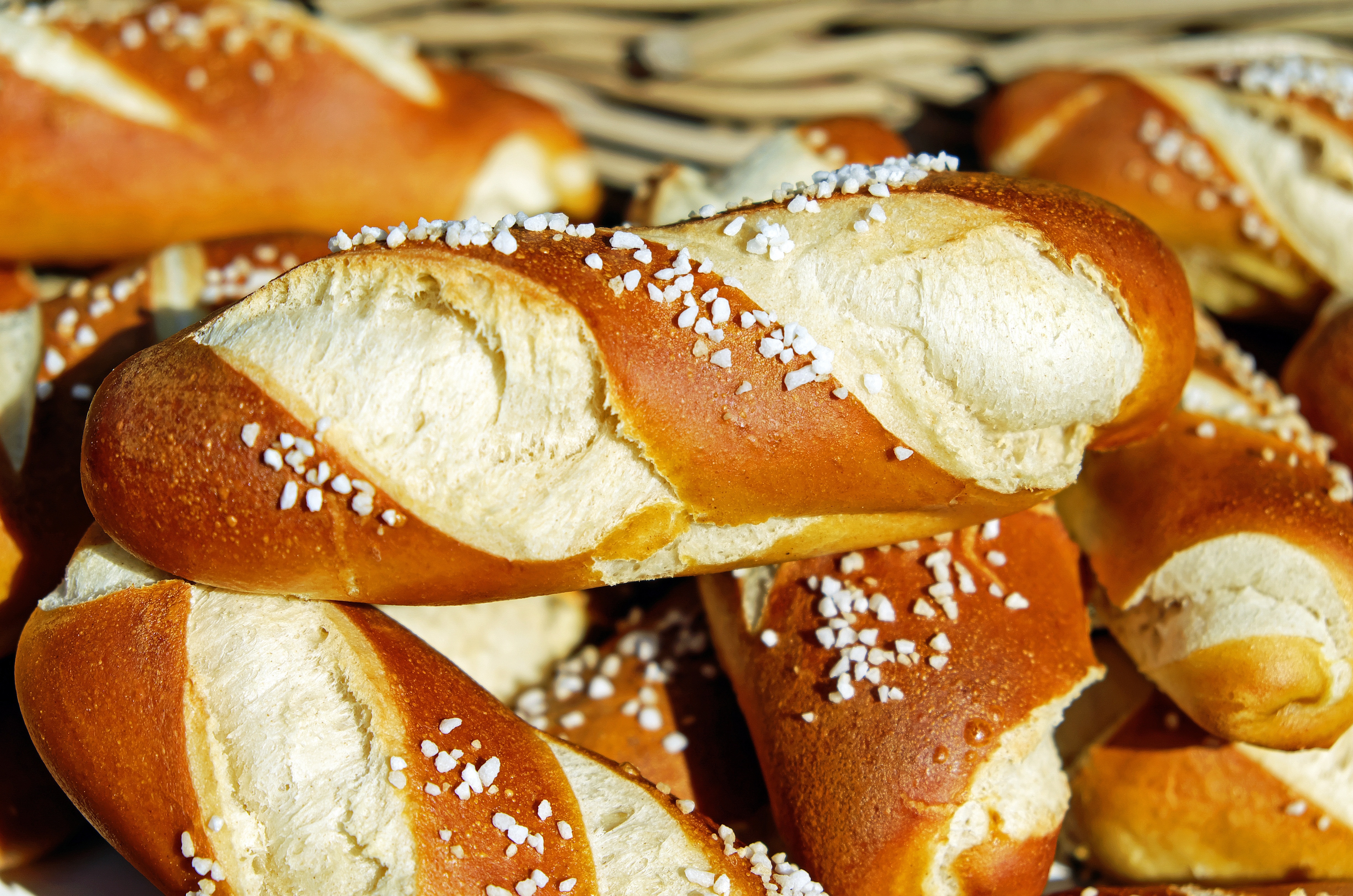Giant Bavarian pretzel with two cheese dipping sauces